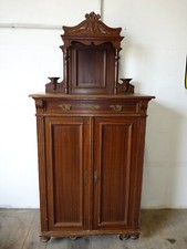 alt Jugendstil Vertiko mit Aufsatz Schrank Kommode Weich-Holz massiv 1910 antik