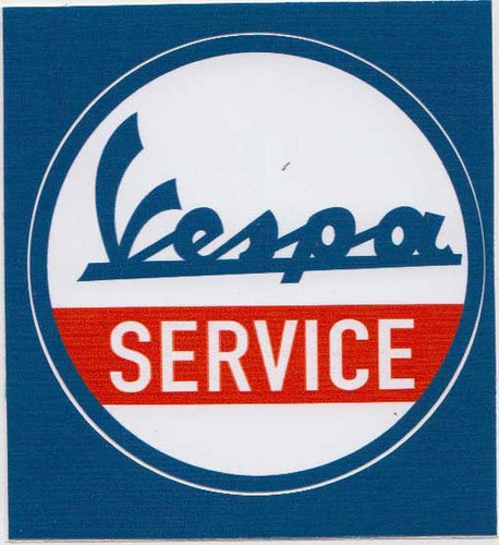 Vespa service pvc aufkleber - service,