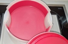 Tupperware Dose rund, 18 cm, Rot/transparent– gebraucht