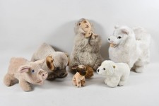 C26R53- 6x Steiff Plüschtier ua Hunde Murmeltier 