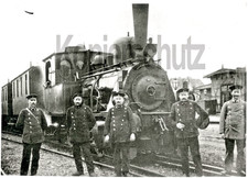 Dampflok Foto - WLE 55 mit Mannschaft in Wiedenbrück um 1905