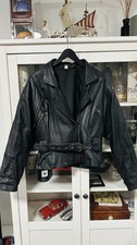 Vintage Hochwertige Biker Leder Jacke von C&A top Gr.38(M)/ Damen Jacke