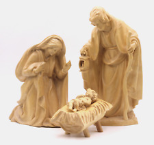 ANRI BERNADI Krippe Krippenfigur Hl. Familie 4tlg natur handgeschnitzt 20cm