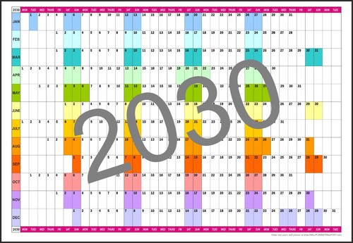 2030 jahr wandplaner büro - jahr,