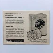 1958 Quelle Quellomat Waschmaschine Werbeanzeige Werbung Reklame