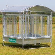 Pferdeviereckraufe mit Dach Fressgitter Rundballenraufe Heuraufe