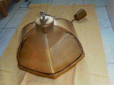 große 6eck Wohn- Esszimmerlampe Deckenlampe Rustikal Holz mit get. Glasscheiben