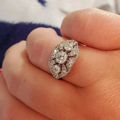 1880er art deco ring 1ct - 1880er,