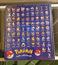 Pokemon Ordner Vintage Gotta Catch Em All + 12 Original Tomy Figuren