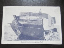 AK Zerstörter englischer Tank,Feldpostkarte