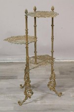 76cm Blumentisch Blumenständer Gusseisen goldgefasst 19.Jhd (MVL4755)