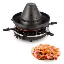 Käse Raclette Fondue Tatarenhut Tisch Grill 6 Personen Pfannen Gourmet 1500W