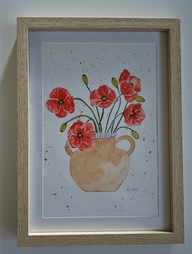 Aquarell bild mohnblumen - aquarell-bild, mit