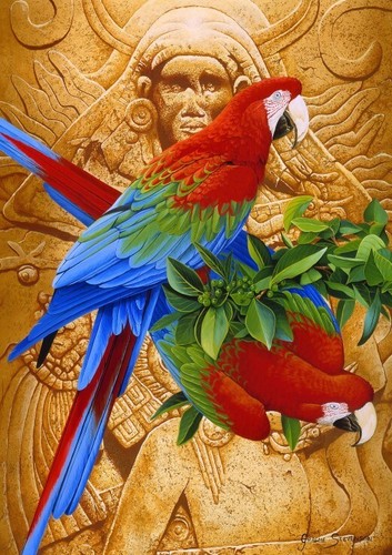 Papageienpuzzle azteken - papageienpuzzle, "azteken