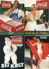 4x Coca Cola Poster jedes PLAKAT 1A  Zustand 60x42cm Versand in Posterrolle