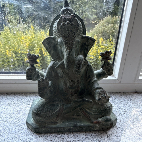 Ganesha statue figur grün - ganesha, |
