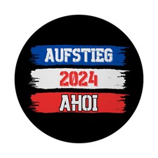 Kiel Magnet rund mit Spruch Aufstieg 2024 Ahoi Ahoi