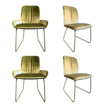 Hülsta 4er-Set S1000 Stoff M273 Velours Glänzend Olivgrün RAL6013 Reed Green