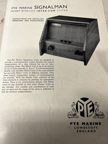 Pye marine signalman 418 9 - pye, pm.418-9