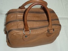 FREDsBRUDER TOP! Handtasche, Leder, viele Fächer,  cognac - tabak, Henkeltasche