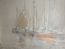 Aquarell Zeichnung Boote