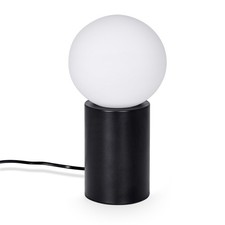 HOFSTEIN Fossobiubo Tischlampe Tischleuchte Metall/Glas Schwarz/Weiß/Milchglas