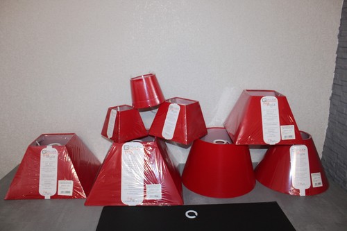 Lampenschirm rund eckig - rund, rot