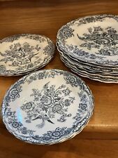 Crown Ducal, Bristol, blau, Tellerset, english ironstone, Vintage