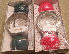 Nordlicht 2 x 2 Kugelkerzen mit Glasleuchter rot / grün D: ca. 58 mm Advent Deko