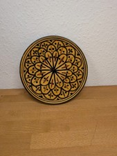 Handbemalter Orientalischer Wandteller Deko Teller Gelb  Muster