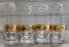 4 Biergläser, "Schlegel Bier", Bochum, mit goldener Bauchbinde