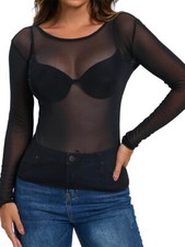 Damen Langarm transparentes
