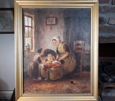 Altes Ölgemälde, Mutter mit