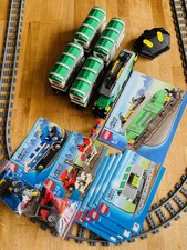 Lego City Güterzüg aus Set 7898, Waggons aus 3677, LKW, Gabelstapler