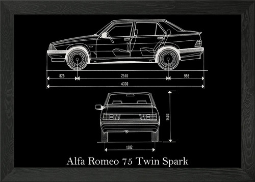 Alfa romeo bauplan - alfa, gerahmt