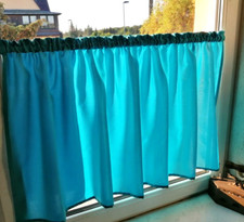 Scheibengardine Türkis 145 x 70cm hoch  Gardine Sichtschutz  Scheibengardinen
