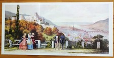 Heidelberg   Übergroßer Druck vom Stahlstich     53 cm x 25 cm