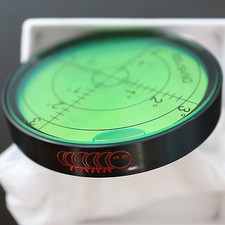 Dosenlibelle,Große Metall-Wasserwaage mit Luftblase,grüner, Gradangabe, bullseye