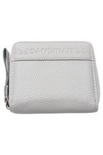 SANSIBAR Damen Geldbörse Grau Elegant Polyurethan Portemonnaie Reißverschluss