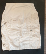 YESSICA Umstandsmode für den Sommer-leichter Rock beige im Cargostil Gr. 36