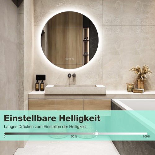 Rund bad spiegel mit - rund, licht
