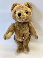 CLEMENS Spieltiere Teddy Bär caramel Sammlerbär Plüschtier 25cm Plakette Fahne