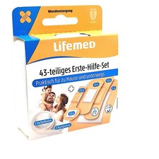 Lifemed Erstehilfeset - 43 teilig Pflaster Verbandsmaterial Reise Sport Freizeit
