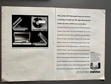 Revox Tangentialplattenspieler B791 HiFi Original 1982 Vintage Advert Werbung