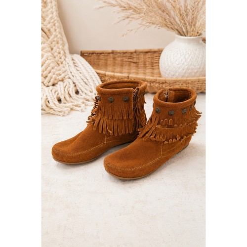 Minnetonka double fringe suede - double,