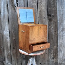 Antike Heal's of London Nussbaum Kurzwaren Kommode Nähschrank Beistelltisch