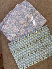 Bauernbettwäsche Blau Grün 2 Bezüge 1 Kopfkissen