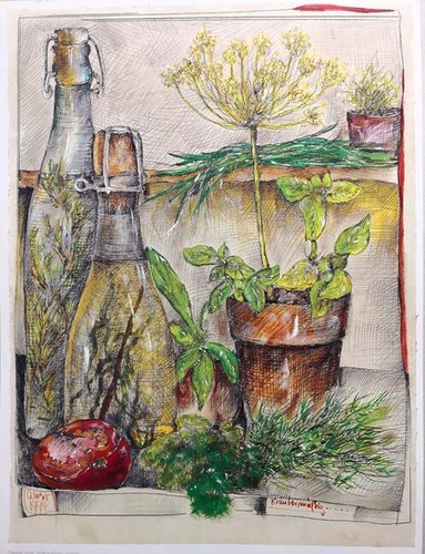 Kunstdruck kräutermäßig - kunstdruck,