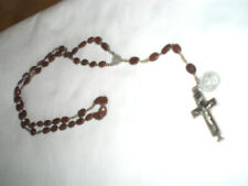 RARITÄT ! ROSENKRANZ mit Reliquienkreuz antik, Vintage, braune ovale Perlen