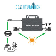 PV Micro-Wechselrichter 800W oder 2400W wetterfest 230V EU Stecker mit 5m Kabel